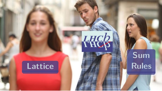 What does this mean? That the theoretical predictions are inconsistent. One prediction is based on the "sum rules" technique, summing all possible contributions and the other on "Lattice" calculations where space-time is discretised. I made this meme long ago.