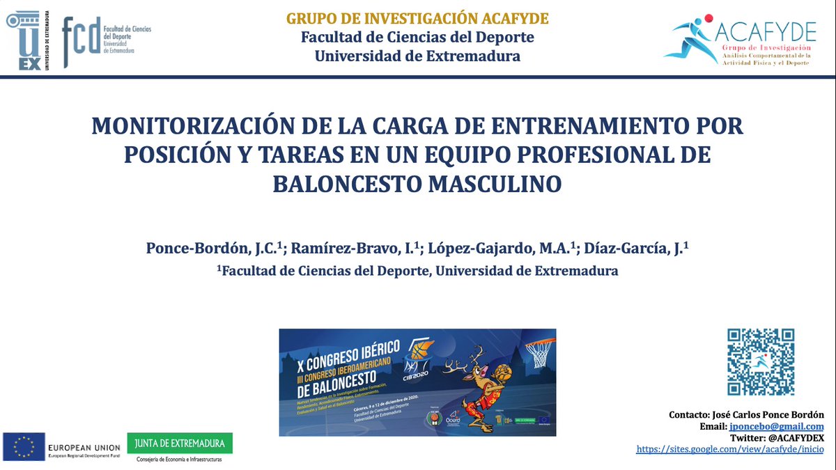 ACAFYDEX's tweet photo. 👨🏻💻 | CONGRESO XCIB 🏀🏆
Turno de @13_JoseCarlos: Presenta su comunicación libre titulada "Monitorización de la carga de entrenamiento por posición y tarea en un equipo profesional de baloncesto masculino"
#CongresoTime💬 #CIB2020⛹🏻♂️ https://t.co/xaFaBDnpHb