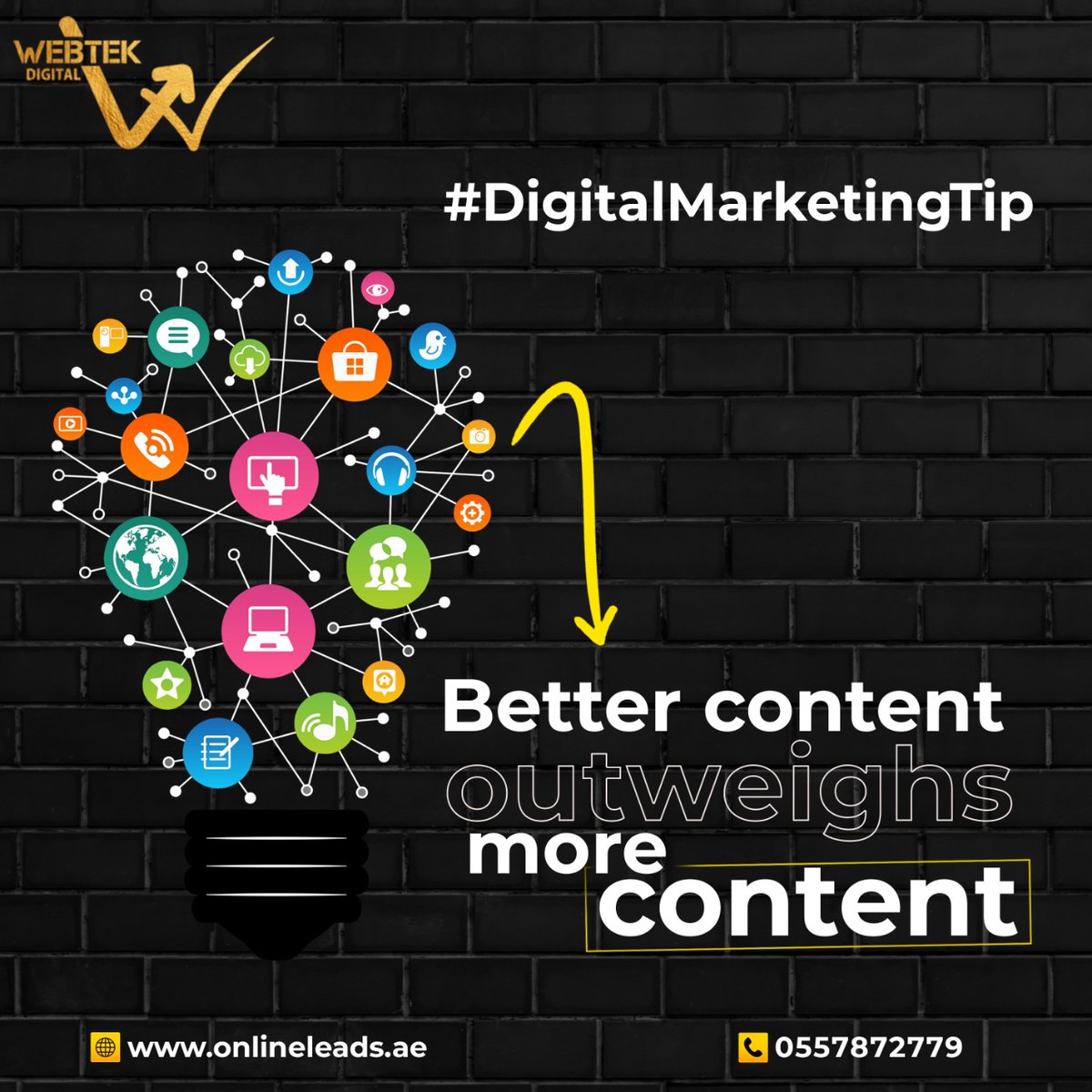 WebTekDigital's tweet image. Better &amp;amp; unique content engages audiences and adds value.
#digitalmarketingtip #digitalagency #digitalmarketing #digitalmarketingservice #business #digitalworld #digitalmedia #godigital #digitaluae #digitalmediadubai  #webtekdigital #webtekdubai #dubai #webtekdigitaldubai