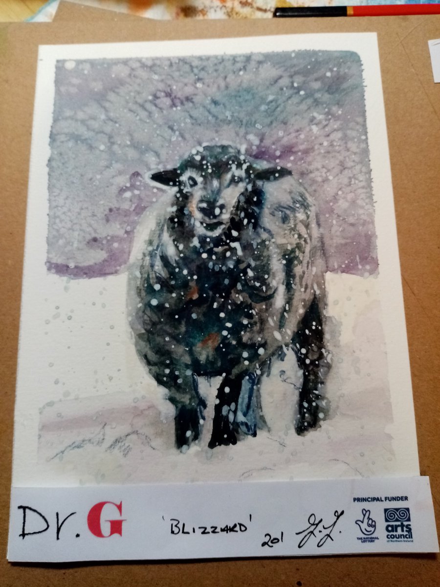 Arts Council funded postcard no 10 'blizzard' feel like we have all weathered the covid storm. #NorthernTrust #DayCentres #sheep #artscouncilni