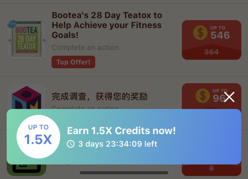 Tapjoy Offer comes again❣️Earn 1.5X Credits💰 December 10 - December 13 （GMT）