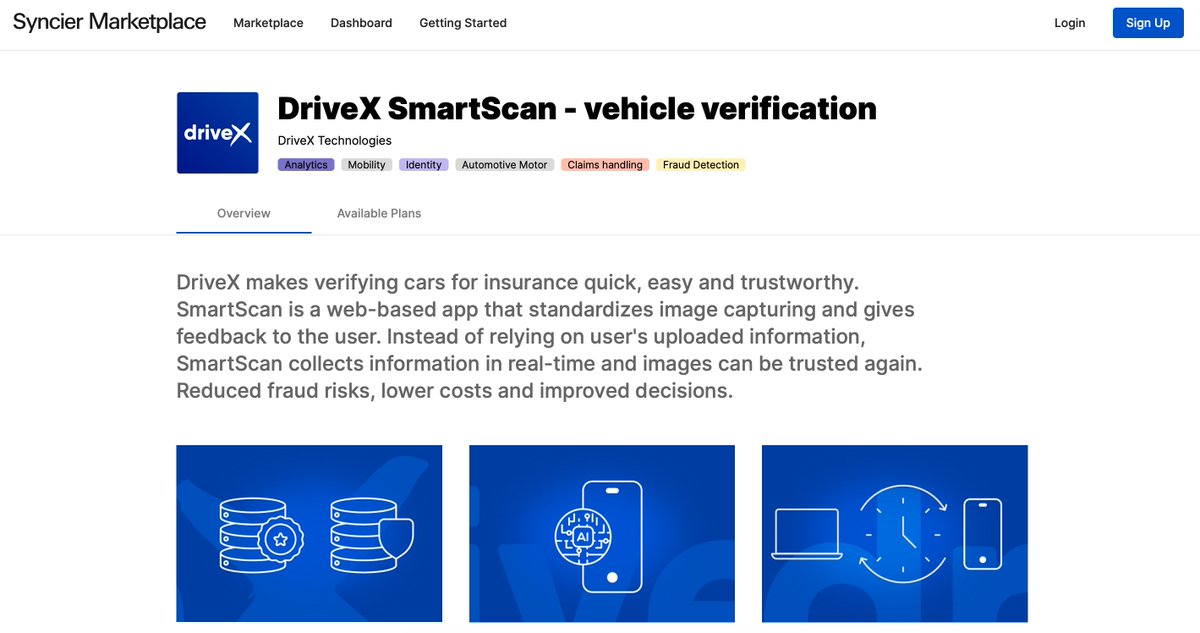 Our <a href="/Syncier/">SyNcIeR</a> Marketplace Team achieved another great #partnership! DriveX allows vehicle verification within minutes and is now easily available via #API on our Marketplace. Looking forward to working with you DriveX!

lnkd.in/dCefdzF

#syncier #insurtech