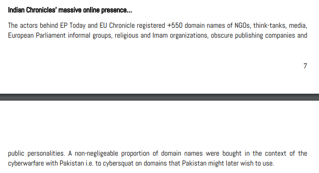 To do so, 550+ domain names were registered for news groups, NGOs, EU Parliament groups to propagate anti-Pakistan content produced.4/N
