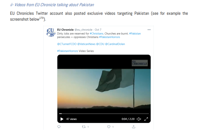 EUChronicle is a website that copies articles from other websites with fake journalist names mostly targets Pakistan. here they have tweeted a video ag Pakistan. In other "exclusive" EUChronicle video of a protest agst Pakistan, it was taken from an Indian news agency ANI.12/N