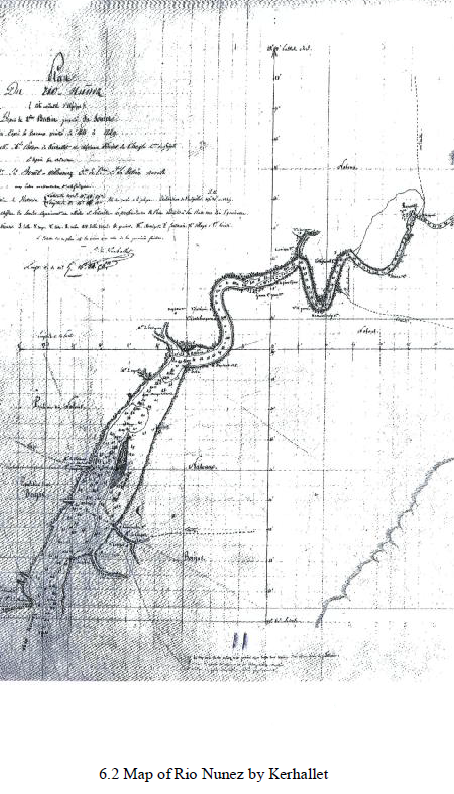 On March 4, 1848 an agreement was reached with the leaders of the theocratic Imamate of Futa Jallon. Belgium got full sovereignty over both banks of the Rio Nunez, between the marigot of Rapass and the marigot of Victoria. 5/20 Rio Nunez estuarium.