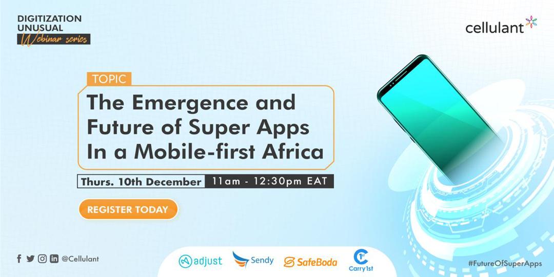 Cellulant's tweet photo. WE’RE LIVE!!!

Join the webinar on the Emergence of Super Apps in a mobile first Africa happening now                                    

Click https://t.co/MHCfuvaKkY to join the discussion 

#FutureofSuperApps https://t.co/ok4jzHtVV2