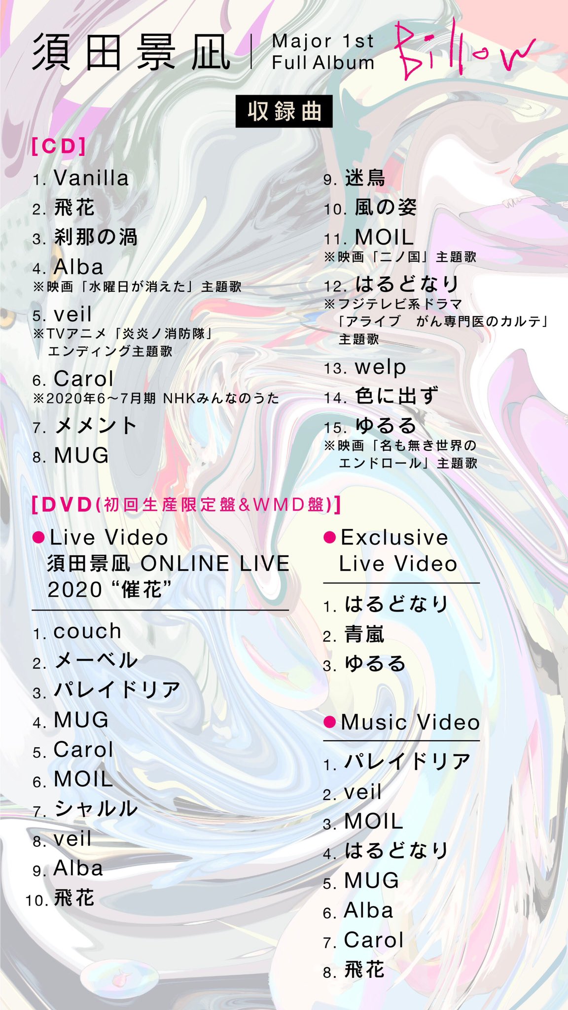 須田景凪 Billow 特典CD3枚 まとめ売り 須田景凪】 Billow(通常盤) |