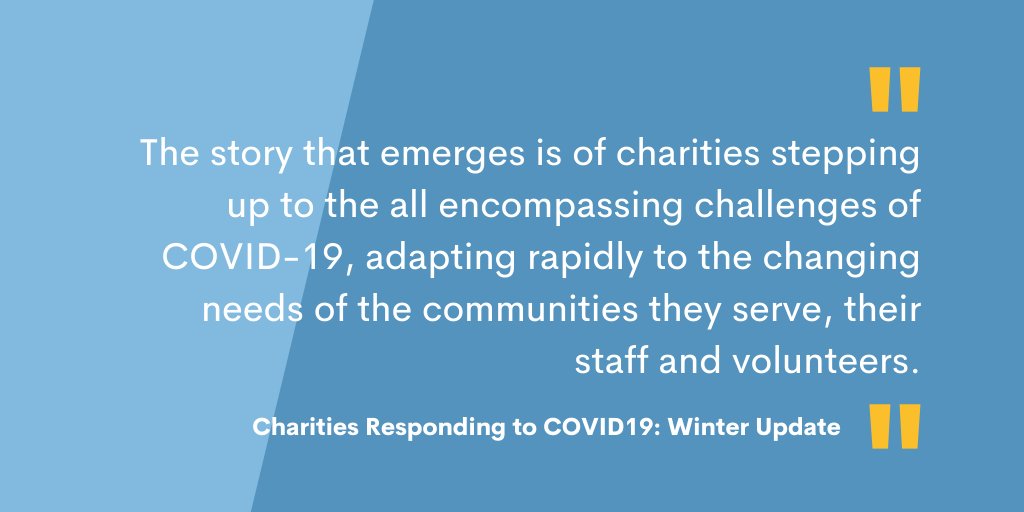 8/ Figures from our new analysis ‘Small Charities Responding to COVID: Winter Update’ shows how many  #charities stepped outside of their established role to meet the urgency of new needs and providing new services for communities