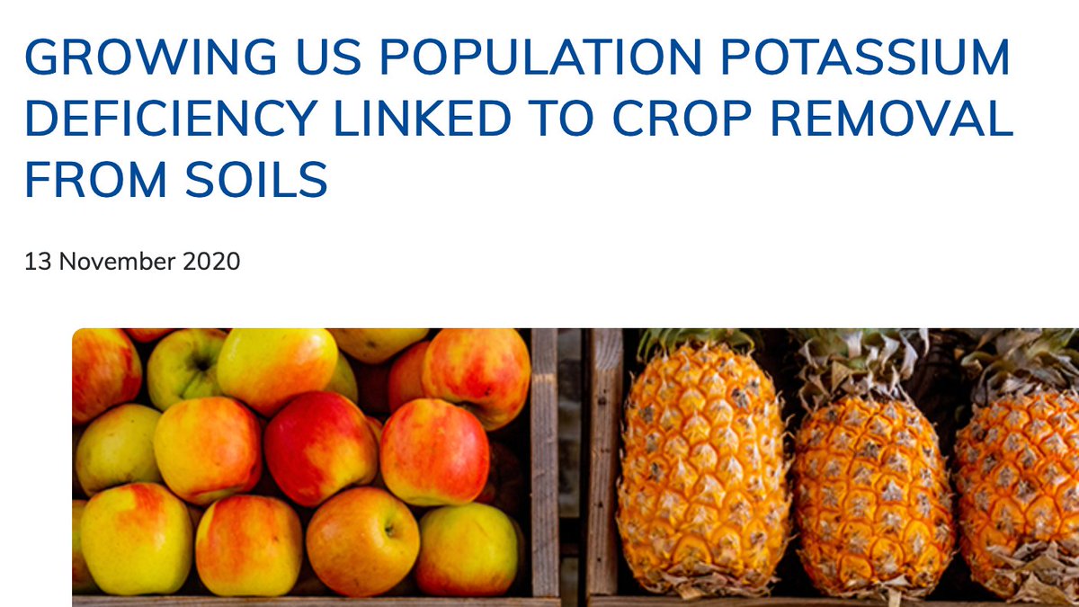 fertilizerpluS's tweet photo. 'Take, take, take' makes problems.

"Agricultural crop removal of #potassium (K) is likely to have contributed to decline in dietary K intake &amp; rise in prevalence of hypokalemia (K #deficiency) in #US population."

https://t.co/7W29FCcK04

Our K #fertilizers can help. https://t.co/WVbxtUNtm3