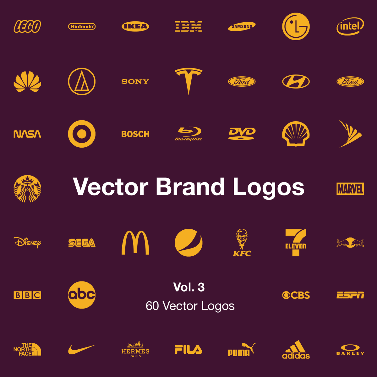 applypixels's tweet image. The third volume of our Vector Brand logos have just been released 🎉

✅ 60 Brand logos
📐 Infinitely scalable
➕ Includes: Sega, Nintendo, LG, Samsung, Puma, Nike, Tesla, Ford, and more

Get it free, for Photoshop, Illustrator, Sketch, or Figma
applypixels.com/resource/vecto…