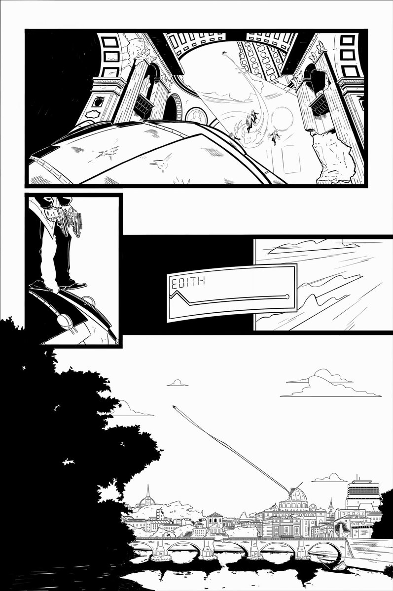 Here’s my inks,  @deezoid ‘s paints,  @HassanOE ‘lettering on a stellar script by  @DaveHendrick . It sure would be good to get the band back together. And here’s some model sheets.