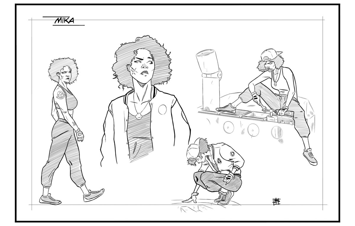 Here’s my inks,  @deezoid ‘s paints,  @HassanOE ‘lettering on a stellar script by  @DaveHendrick . It sure would be good to get the band back together. And here’s some model sheets.