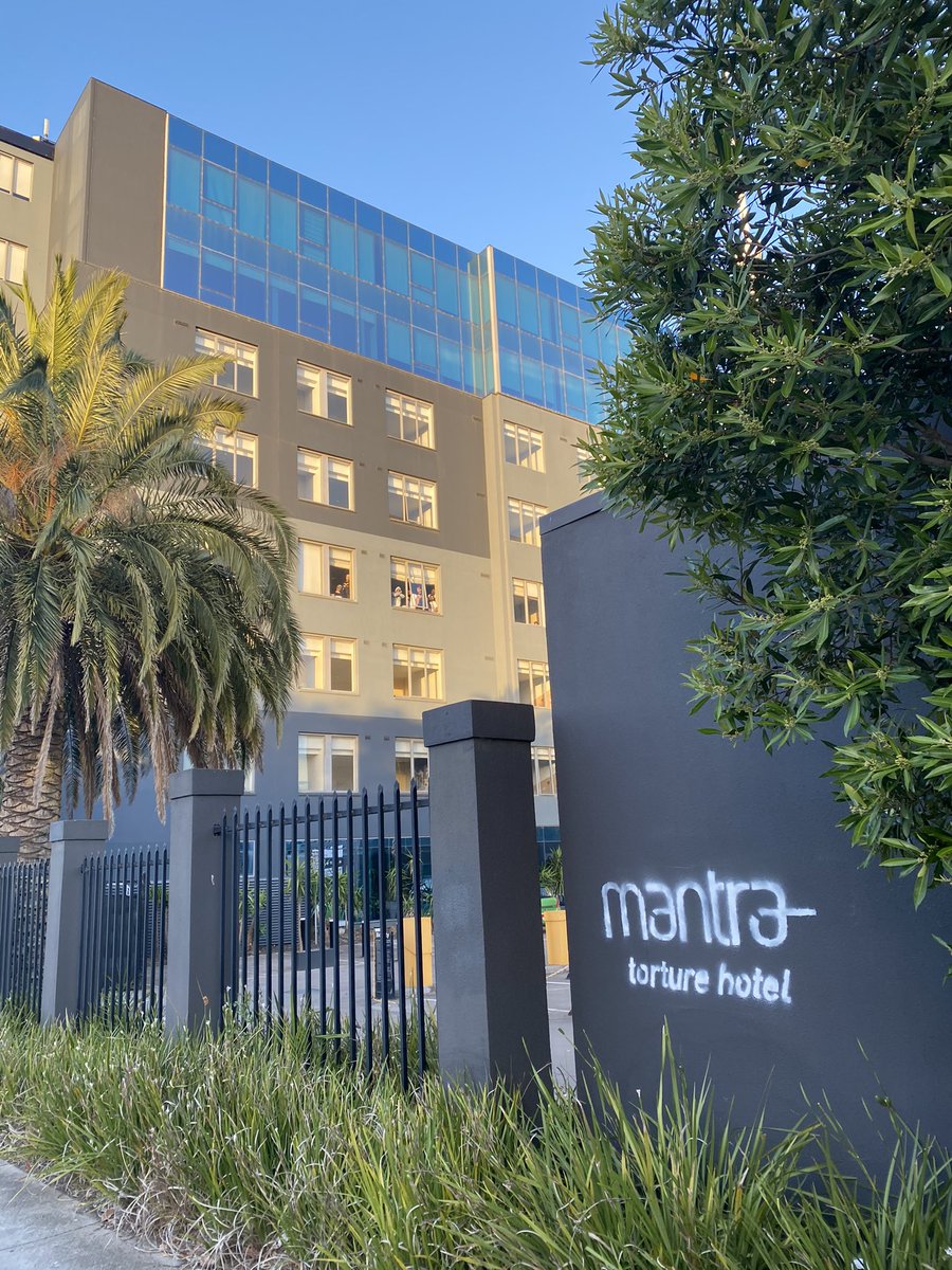 simonahac's tweet photo. you thought your lockdown was bad...
70 weeks these men have been held at the #MantraPrisonHotel in preston, #melbourne.
they’ve committed no crime... they are mere pawns in a sick political war.
#WorldHumanRightsDay #GameOver
#ashamed https://t.co/WXTWVPozQl