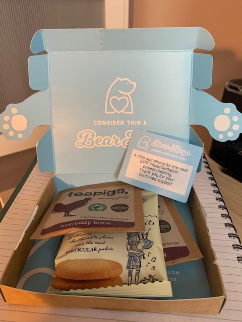 APEM_Ltd's tweet photo. It’s been a busy month (or two) so receiving this goody box this morning in the post from the APEM ERP Implementation project team was really appreciated. Looking forward to cracking it open at the next planning session! #goodybox #appreciated #present https://t.co/9WLsILH022