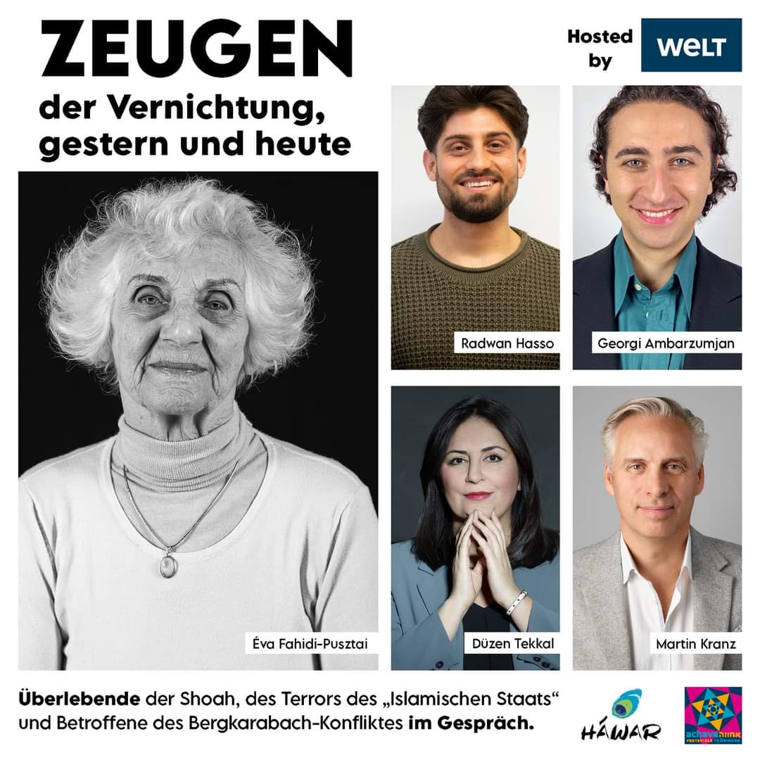 AchavaFest's tweet photo. HÖRT DIE ZEUGEN!
Freitag, 11. Dezember 2020 ab 10:00 Uhr im LIvestream unter folgendem Link:
https://t.co/KDxUEEOQnO
Eine Kooperation von @HawarHelp und den #Achava Festspielen #Thüringen. https://t.co/sGYtigR3AG