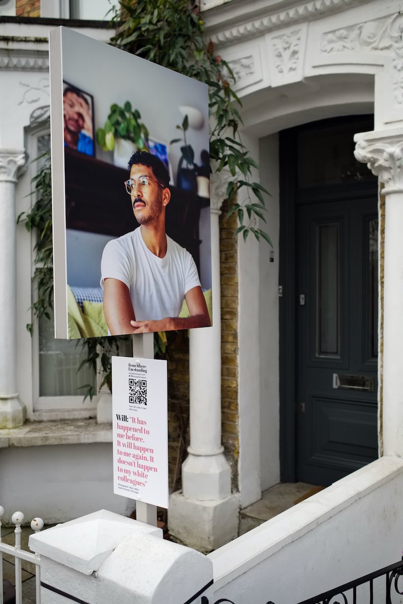 empathymuseum's tweet photo. 1/3

We are so excited to launch #fromwhereimstanding today🎉

Our new photography &amp; audio installation telling diverse stories from people around the UK as a record of life in 2020. 

Visit the outdoor exhibition in Dalberg Road, Brixton, London. 

10 Dec - 10 Jan https://t.co/HEHlVkGDEx