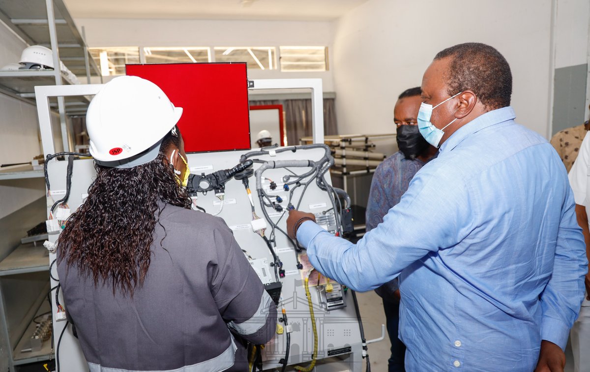 StateHouseKenya's tweet photo. 1/2 President Uhuru Kenyatta commissions the local assembly of Proton Saga saloon cars at the Associated Vehicle Assemblers (AVA) in Miritini, Mombasa County. @HassanAliJoho https://t.co/eRFSTqwEh1
