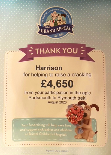 Well done to Year 10 student Harrison for raising almost £10,000 for two causes, the Royal Navy Charity and Bristol Children’s Hospital's Grand Appeal. Harrison raised the money when he took part in the Portsmouth - Plymouth trek with his dad and a friend earlier this year 👏👏👏