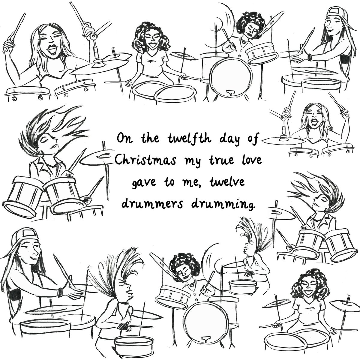 Get In Her Ears (@getinherears) on Twitter photo 🎄And so begins our illustrated festive countdown! For the next 12 days we'll be sharing <a href="/sallyshinystars/">sally-anne hickman</a> female-musician related interpretations of the traditional tune 🎄
Tag any female/non binary drummers you know! 🎄And so begins our illustrated festive countdown! For the next 12 days we'll be sharing <a href="/sallyshinystars/">sally-anne hickman</a> female-musician related interpretations of the traditional tune 🎄
Tag any female/non binary drummers you know!