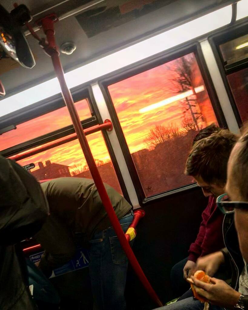 malumpfy's tweet photo. And looking the other way, a year ago today, half past seven in the morning, on the 344, Battersea Park Road, by the Dogs’ Home and the Power Station

#344bus #londonbus #sunrise #redskies #redskyinthemorning #shepherdswarning #batterseaparkroad #nineelm… https://t.co/WkaIazb1TN https://t.co/DPkRTXVNQN