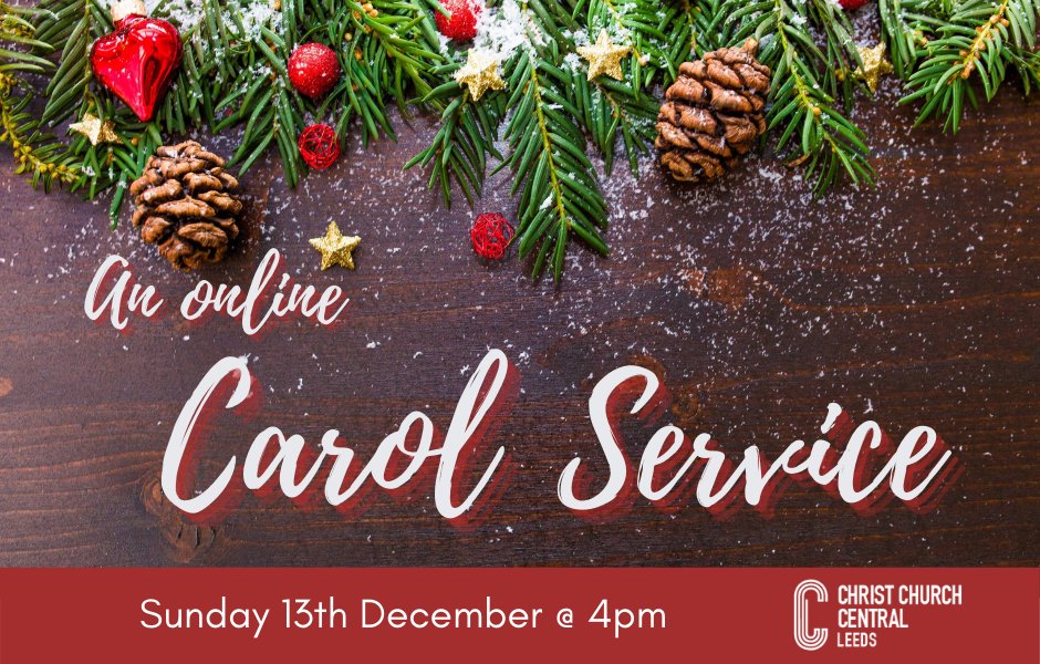 cccentralleeds's tweet photo. We're having an online carol service at 4pm this Sunday (the 13th)!

It'll include some traditional carols, a kid's nativity (all filmed at home!) and a Christmas message from our minister. What better way to get into the Christmas spirit?

Come join us:
https://t.co/9eTMKwadip https://t.co/0Q8cPRZFWj