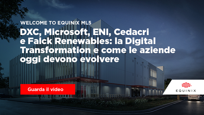 Segui la business session dell'evento di lancio di #ML5, il nuovo data center Equinix in Italia, con DXC Technology, Microsoft, ENI ICT Infrastructure Operations &amp; Delivery, Cedacri e Falck Renewables SpA: bit.ly/2JmmsUP
#digitaltransformation #interconnection