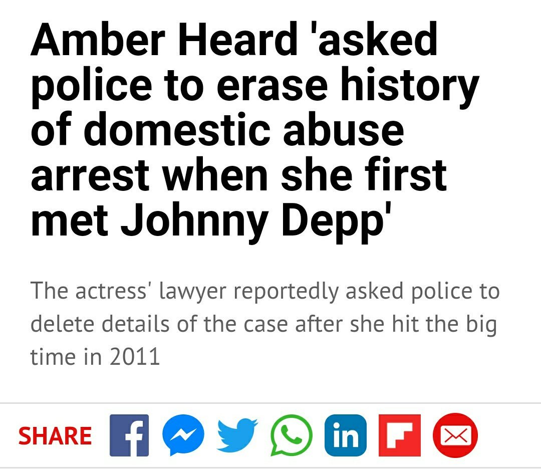 And again a reminder it was  #AmberHeard not  #JohnnyDepp who was arrested for publicly abusing her partner & put on 2 year good behaviour bond in 2009 and tried to ERASE aka hide and cover up her history of violient behaviour 2 years later when she started dating Depp. 5/