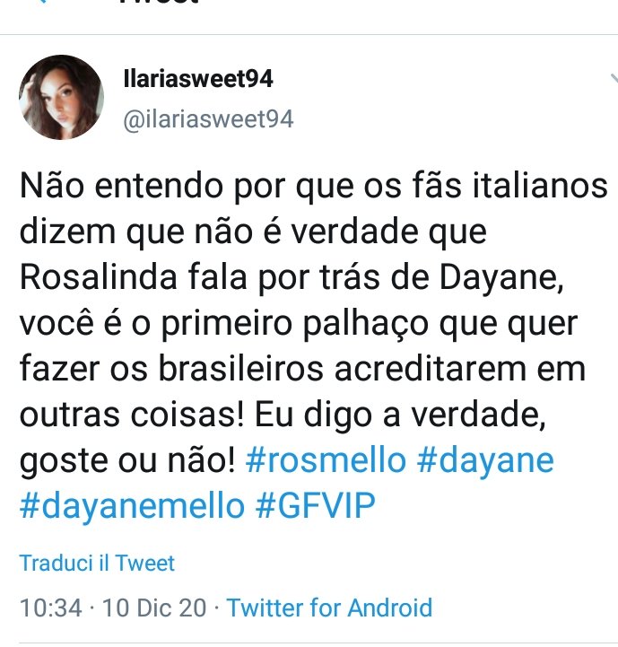bocadocoracao21's tweet photo. É un fake non ascoltatela non é nemmeno brasiliana va su google traduttore e traduce cattiverie per mettere in cattiva luce Rosalinda nei contronti delle vere brasiliane  #rosmello https://t.co/rgfO4asspz