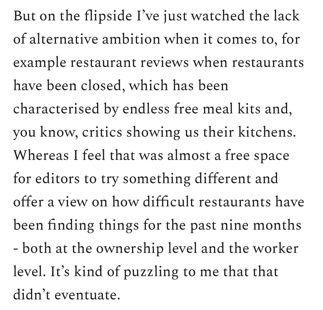 for @vittleslondon, a discussion with @demarionunn on moving uk food media conversation beyond beef, the kid glove praise for 'radical' food writing, and how newsletters and recipes have lots in common. it's £ subs to a brilliant publication vittles.substack.com/p/an-interview…