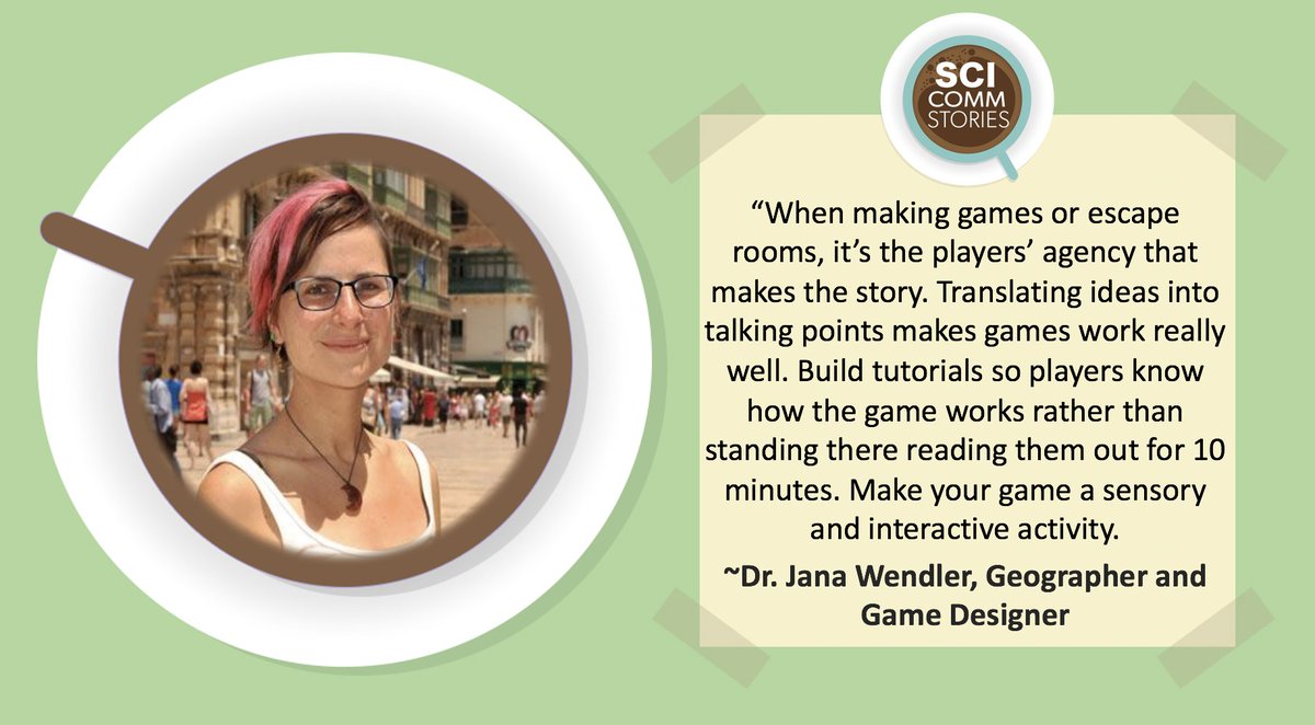 It's time for a cheeky Throwback Thursday! This week, we are looking back at our ep with the wonderful Geographer and Game Designer, <a href="/janawendler/">Jana Wendler</a>. We loved discussing all things escape rooms, sensory games and public engagement! 

Listen here: 
scicommstories.com/002-science-ga…

#scicomm