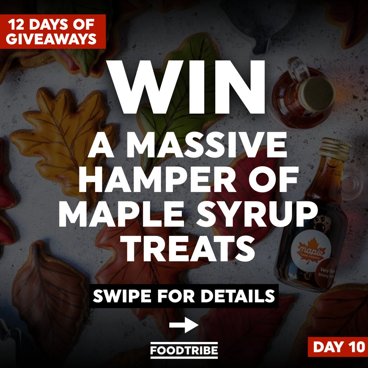FoodTrb's tweet photo. 🍁🎄🎁 WIN a maple syrup hamper 🎁🎄🍁. To enter, retweet, &amp; follow both @foodtrb &amp; @MapleCanadauk. #ad 

Competition ends at 23:59pm on 16/12/2020. Winner selected at random. You must be over 18 &amp; UK based to enter. #FT12daysofChristmas #competition #win https://t.co/rlpmujHqdK