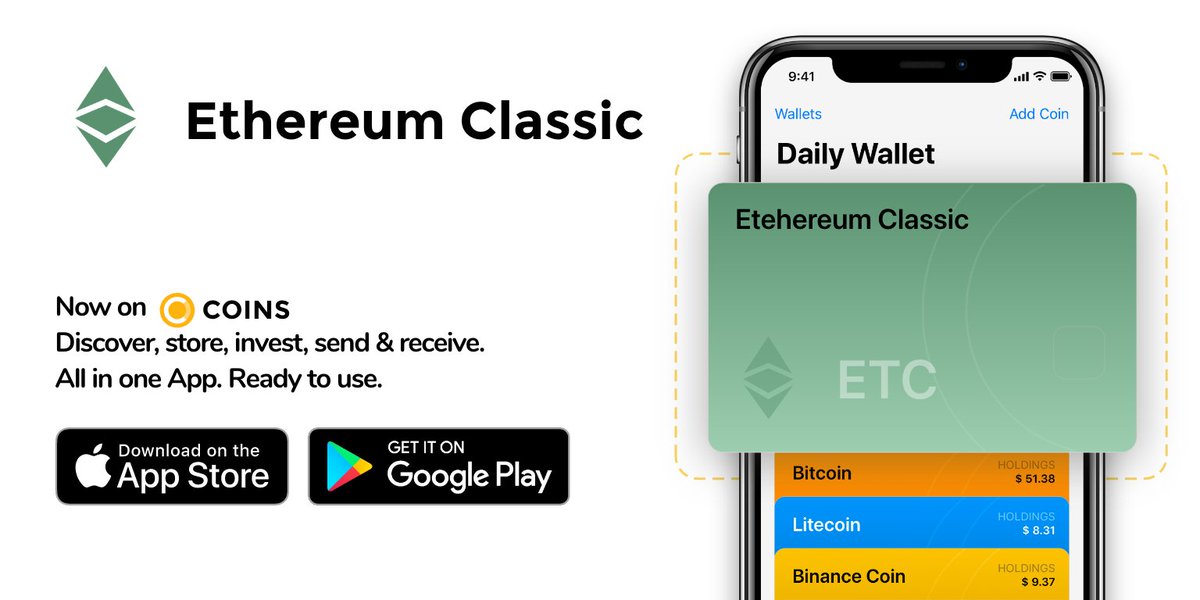CoinsOneApp's tweet photo. From now on, #ETC is available on our non-custodial multi-wallet!
We support @eth_classic and enable you to:
๐ purchase
๐ exchange
๐ storage
โก๏ธ sending
โฌ
๏ธ receiving
#etcwallet
Be your own bank! ๐ช
https://t.co/48n8Lk9Gtu https://t.co/BT6jRyttuk