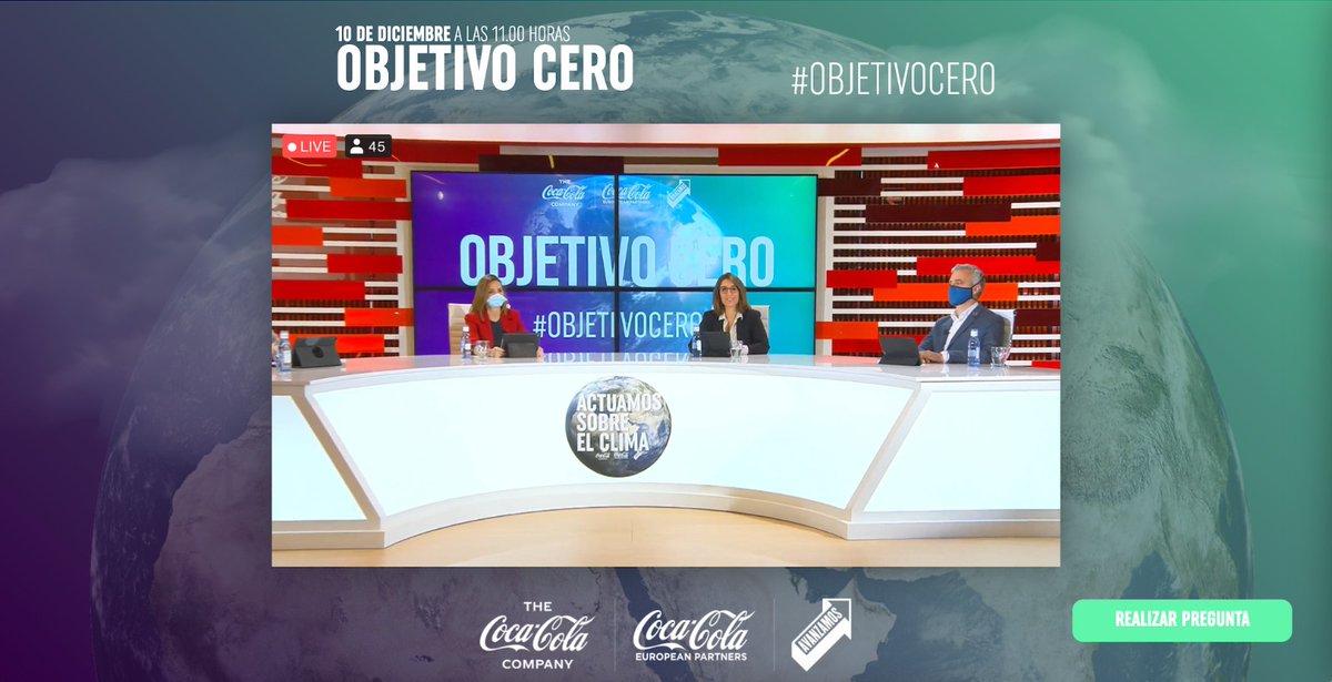 CocaColaEP_es's tweet photo. ¡Comenzamos la presentación de #ObjetivoCero! Nuestro objetivo para 2040 es reducir las emisiones de gases GEI en cinco áreas de nuestra cadena de valor: envases, ingredientes, operaciones y delegaciones, transporte y equipos de frío #Avanzamos #ActuamosSobreElClimaAhora https://t.co/fVuX2hyuJr