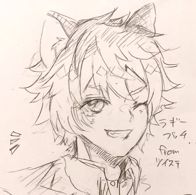 今日の落書き③ツイステよりラギー・ブッチ君 