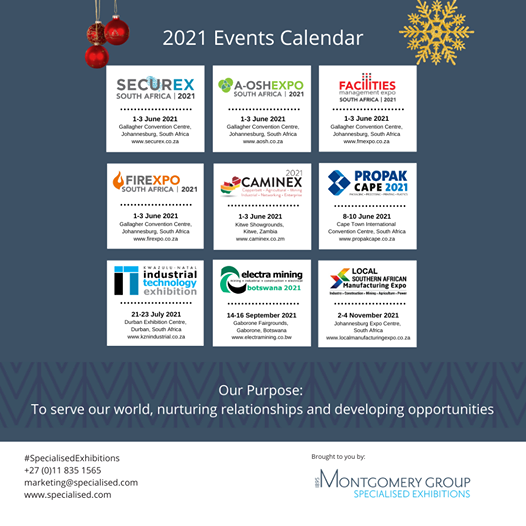 🎇Wishing you a very Happy Holiday season and a peaceful and prosperous New Year🎇
Please note our offices will be closed for the holidays from Friday 11 December 2020 until Monday 4 January 2021.

#SpecialisedExhibitions #Montgomery1895

Join us in 2021!