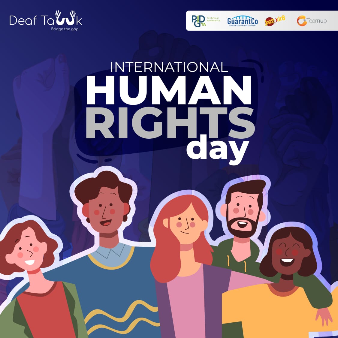 DeafTawk's tweet photo. The pandemic challenged us in many ways and what kept us standing was our collaborative effort to stand & support.
Today is the day to delve in our combined power and reaffirm our vows to be considerate to human rights
#deaftawk #pidgOrg #guarantCo #jazzxlr8 #HumanRightsDay2020 https://t.co/BcuOOtd3Tt