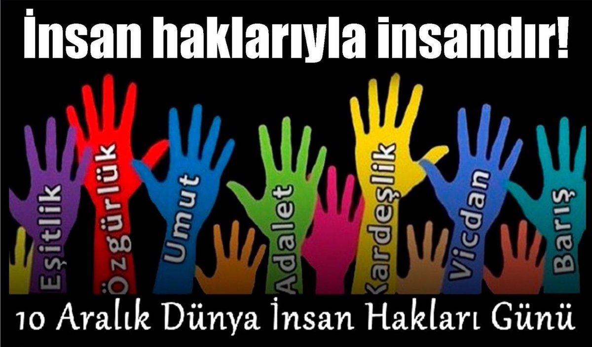 "Bütün insanlar hür; haysiyet ve haklar bakımından eşit doğarlar."

( İnsan Hakları Evrensel Beyannamesi, madde: 1) 

#10AralıkİnsanHaklarıGünü