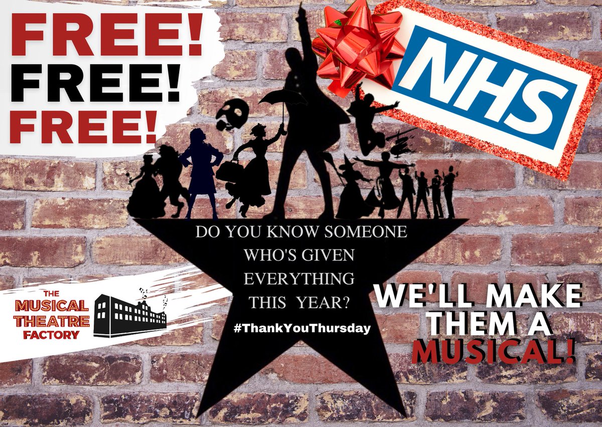 the_MT_factory's tweet photo. It's #ThankYouThursday

Last call! 

Do YOU know someone who deserves 
this FREE musical tribute?

Let us know!

#LifeStories #Tribute #Broadway #WestEnd #Birthdays  #Anniversaries #Musicals #Online #MakeitaMusical #Party #Souvenir #ThankYou #Family 
#ChristmasGifts #NHS #Tribute https://t.co/JDraEMMdfR