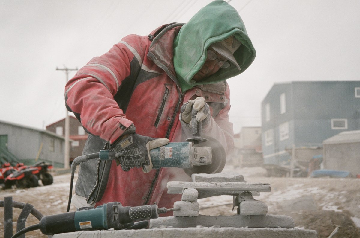 The summers are cold, the Winters are even colder. Perfect conditions for carving works of art.