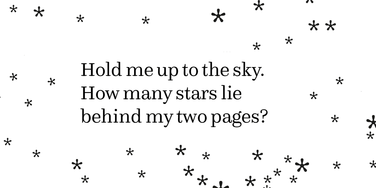 Hold me up to the sky. How many stars lie behind my two pages? 🌌

All is revealed 👉 amazon.co.uk/Am-Book-Portal…