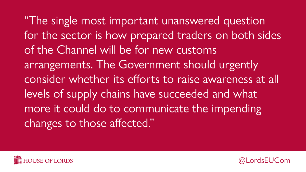 To mitigate disruption, the Government must do everything it can to make sure that everyone involved in the movement of goods between  and  knows what they need to do differently on 1 January. (5/5)
