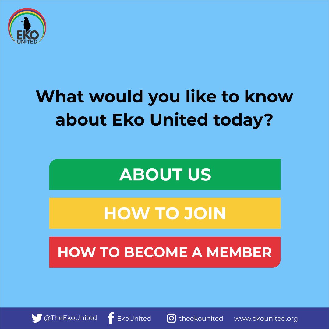Hello Lagos! 

Let us get to know each other today, shall we?

What would you like to know about Eko United today? 

Q &amp; A session

#thursdaymorning 
#thursdayvibes 
#Lagos4Lagos
#ITISTIME