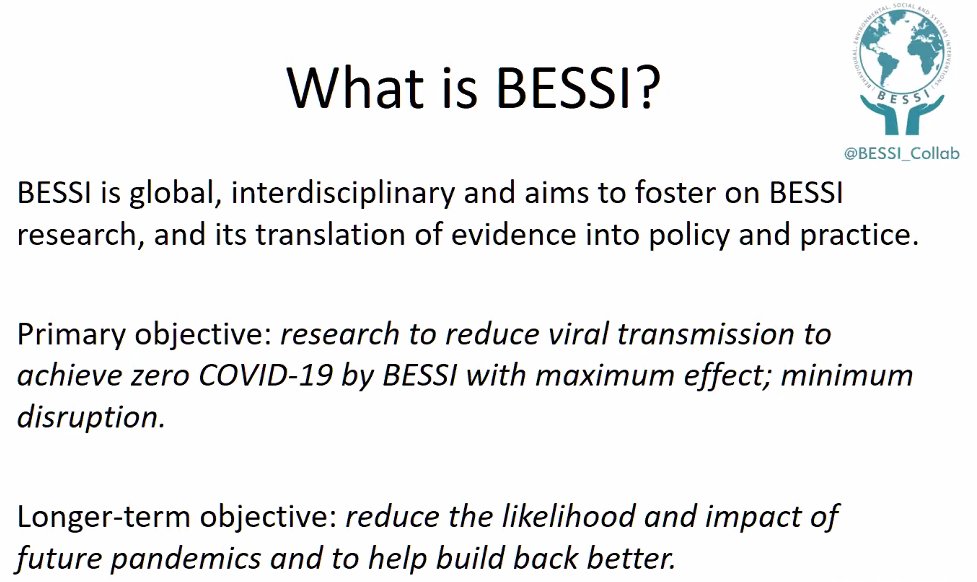 As always, we like to kick off our webinars by giving a quick intro about 'what is BESSI'  #zeroCOVID  #BESSItalk
