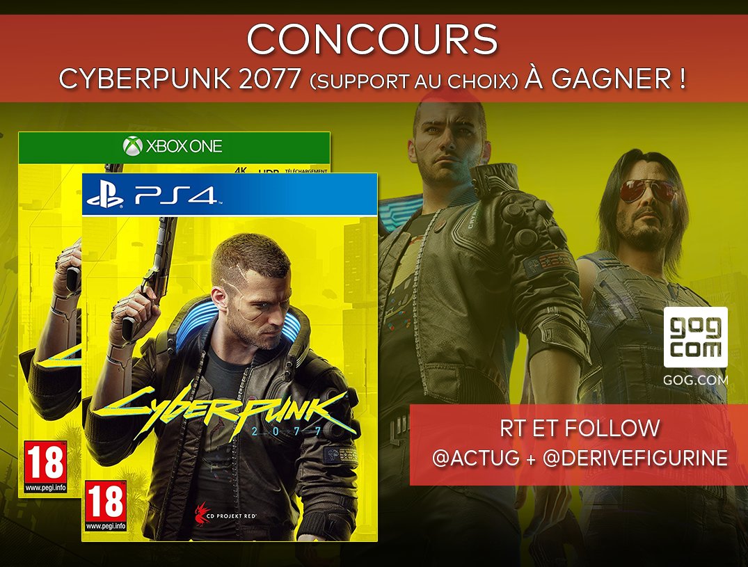ActuG's tweet image. #CONCOURS : Pour fêter sa sortie, #Cyberpunk2077 à gagner !

Pour jouer :
💥 #RT
💥 Follow @ActuG + @DeriveFigurine
💥 Précise le support souhaité (PS4/PS5, Xbox One/Series ou PC) ⤵️

Tu peux aussi regarder :
💥 12 jeux Cyberpunk à faire : youtu.be/hoEWB_fz99Q

Fin le 21/12 !