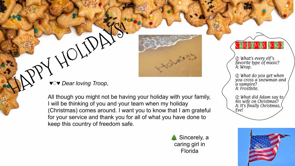 Ida Baker HS (@idabakerhs) on Twitter photo Happy Holidays to the Troops from Mrs. Lill and her students. <a href="/LeeSchools/">School District of Lee County</a> Happy Holidays to the Troops from Mrs. Lill and her students. <a href="/LeeSchools/">School District of Lee County</a>