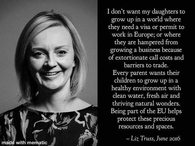 Scobbert's tweet image. No but #LizTruss’ kids are pretty pi$$€d off given the promise she made them in 2016