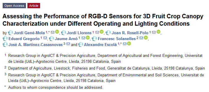 GrapUdL's tweet photo. Els sensors LiDAR van molt bé però encara són cars. Hem publicat un article on proposem una metodologia per a analitzar el comportament de càmeres RGB-D, molt més barates, en condicions de camp. L'hem aplicat a la #Kinect2. Va prou bé en certes condicions. https://t.co/g3wL0LBwjN https://t.co/UnqbWUQpI9