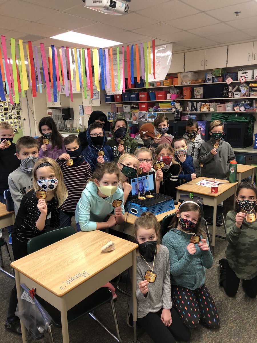 Finished up our Mystery Reading Unit today with Detective Badges and surprise readers!  Hanging pieces of crepe paper represent how many mystery books we read..135!  <a href="/hutchingsele/">Hutchings Elementary</a>