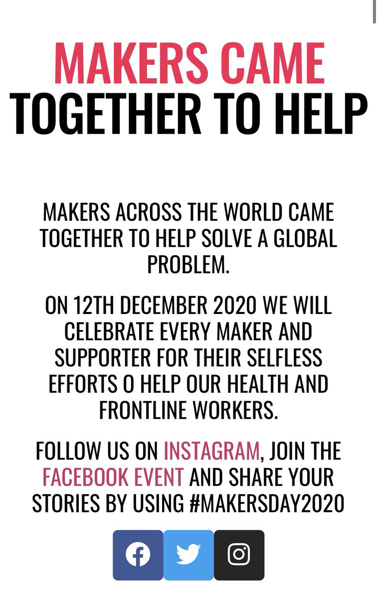 CovidPrintOx's tweet photo. To all the #PPE makers, for your heart 💜, skill 🌟, and time 🕰...

➡️ #MakersDay2020
➡️ Saturday 12th December 
➡️ https://t.co/6d6PidYc3M 

When the world needed kindness and action, you came through. 😎 We unanimously now say THANK YOU. 🙌🏼 https://t.co/kd3qyz4wrp