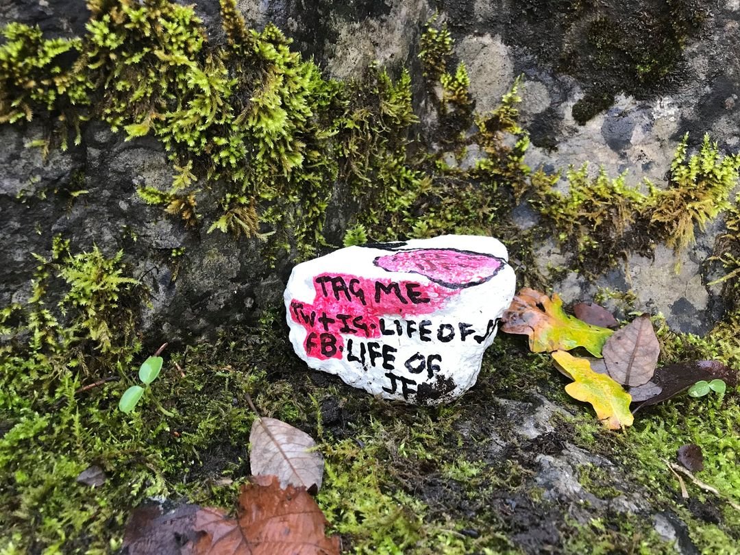 IanHocken's tweet photo. @lifeofJFA A friend found your stone and asked me to tag you. 
"Karen Mills - 10/12/2020
Found this rock when I was walking near Cefn Coed Viaduct in Merthyr Tydfil. It says LIFE OF JFA on it. Have taken it to Devon to rehide. Thank you JFA xx" https://t.co/6gp7xdXNhJ